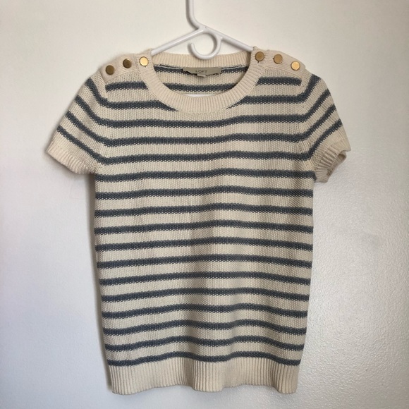 Anne Loft striped cotton T-shirt top in XS - Picture 1 of 6